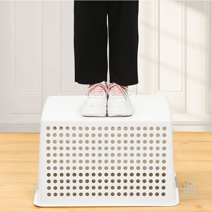 🇸🇬 Ready Stock Grey Handle Multipurpose Storage Basket Plastic Organiser for Snacks Toys Kitchen Bathroom Refrigerator