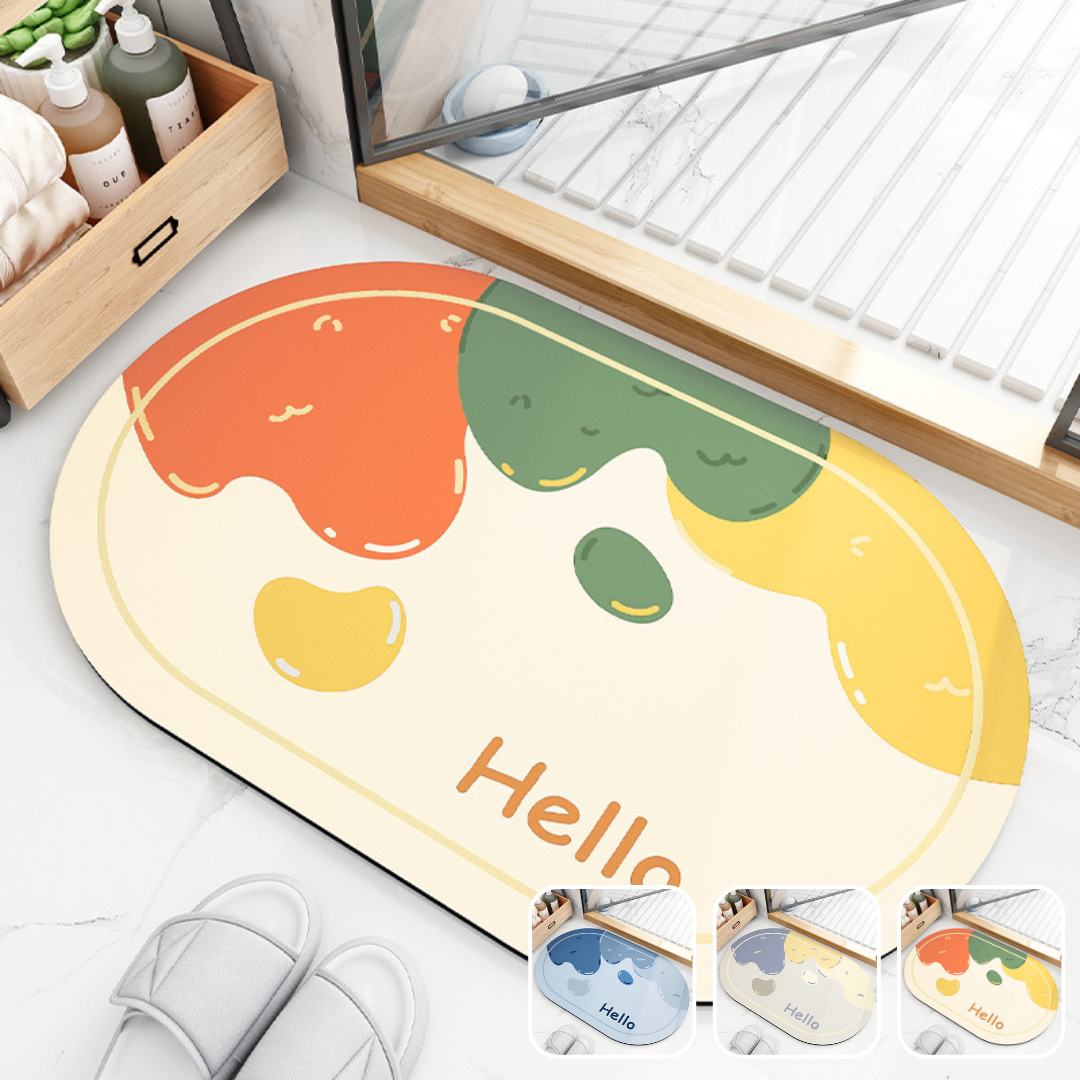 New Generation Absorbent Soft Anti-Slip Diatomite Floor Mat - Hello Designs