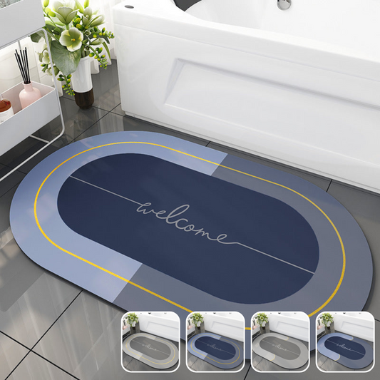 New Generation Absorbent Soft Anti-Slip Diatomite Floor Mat - Round Designs