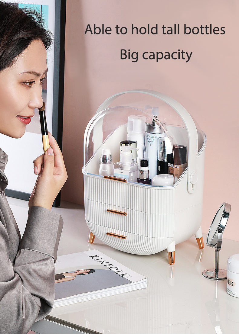 Plastic Table Makeup Bottles Organizer Cosmetic Storage Box Wave Surface Jewellery Jewelry Beauty Box