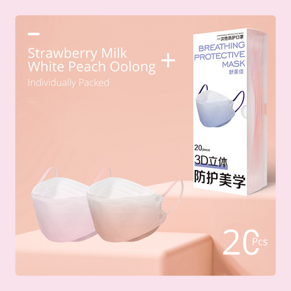 KF94 Disposable Mask Fish Mouth Willow Leaf Type 3D Mask Individual Packaging Four PLY Protection 10 Pcs