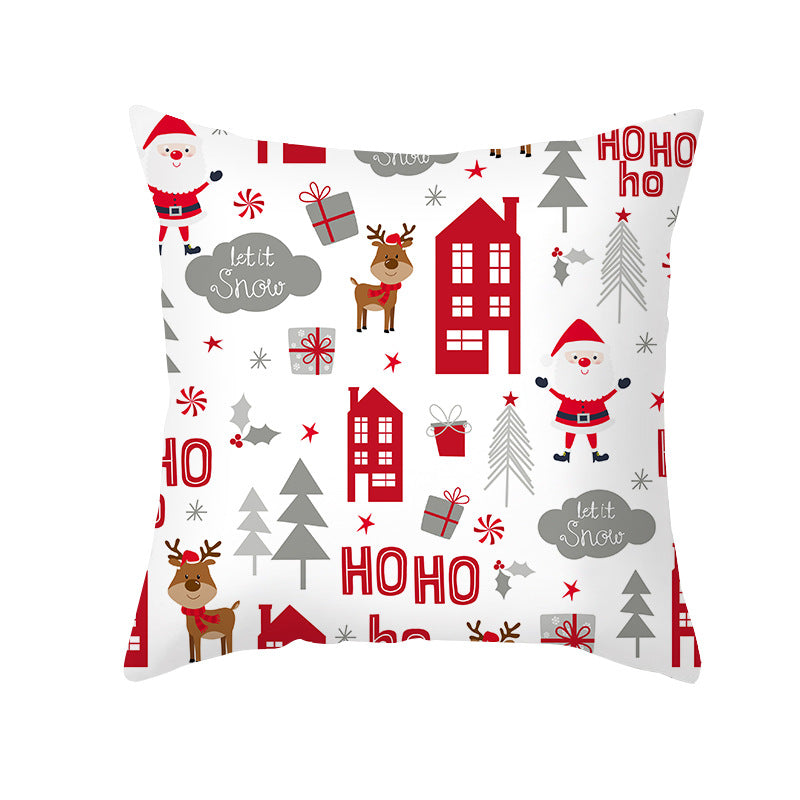 🇸🇬 Christmas Decoration Red Cushion Cover 45 x 45 cm Throw Pillow Sofa Pillow Cover Case Single Sided Print