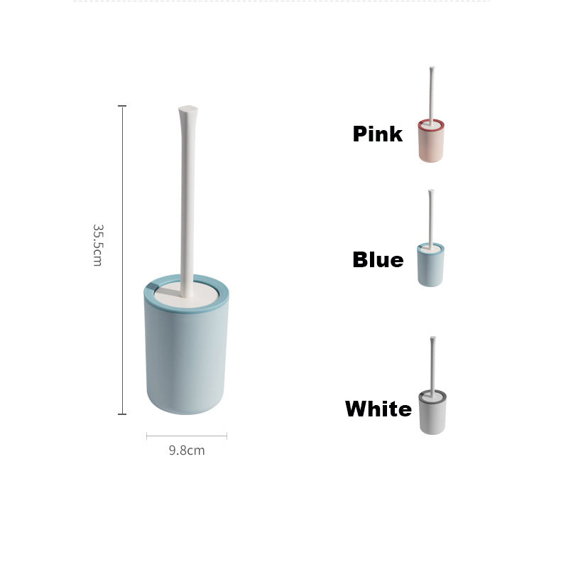 Bathroom No Drilling Free Punching Hanging Wall Mounted Silicone Toilet Brush Set