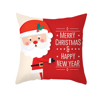 🇸🇬 Christmas Decoration Red Cushion Cover 45 x 45 cm Throw Pillow Sofa Pillow Cover Case Single Sided Print