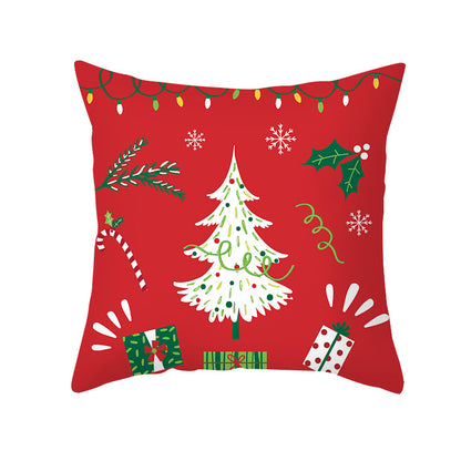 🇸🇬 Christmas Decoration Red Cushion Cover 45 x 45 cm Throw Pillow Sofa Pillow Cover Case Single Sided Print