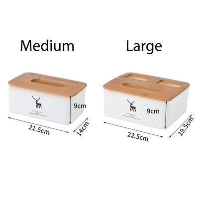 Wooden Multifunctional Dustproof Tissue Box Case Holder Storage Cover Plastic Dispenser