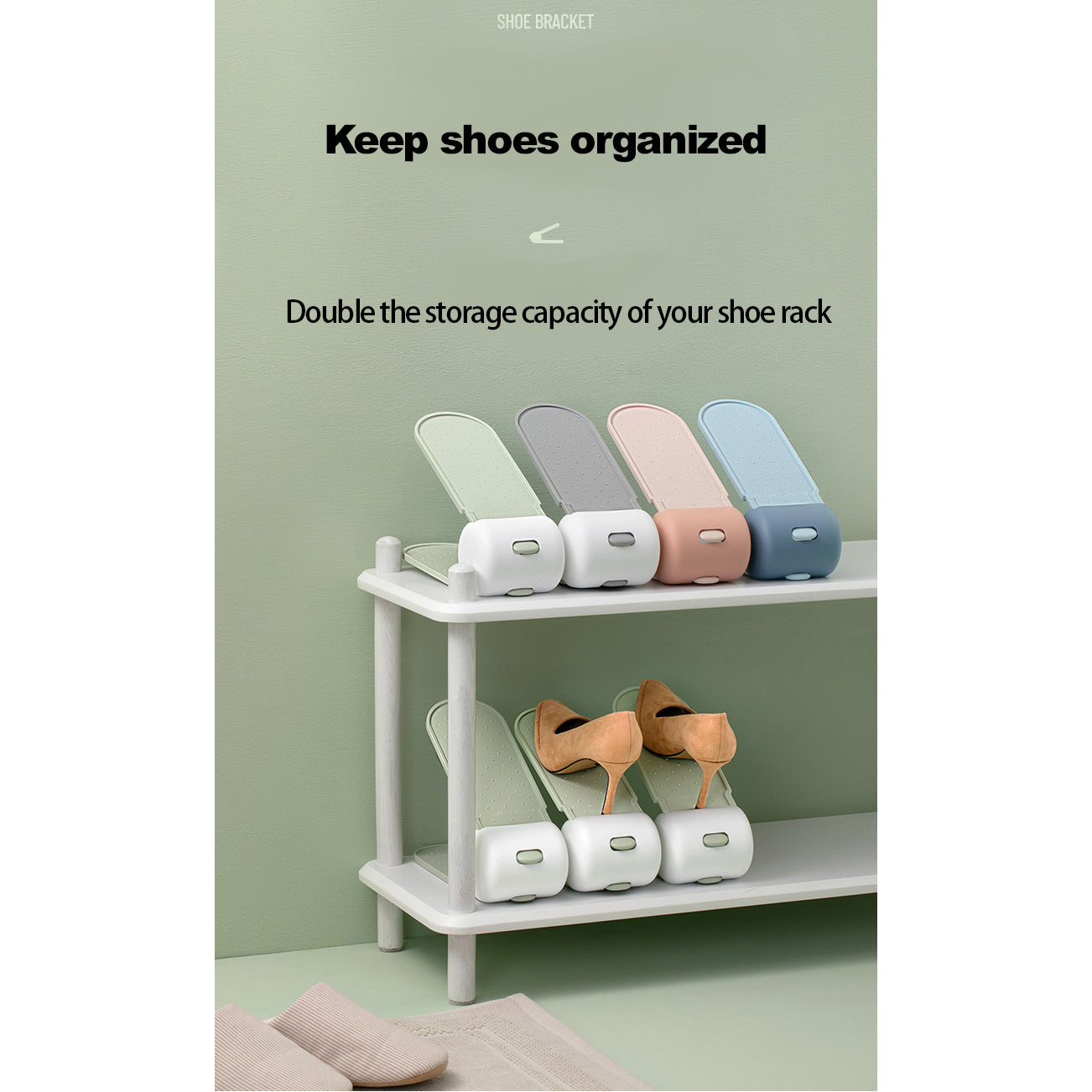 Adjustable Shoe Rack Organizer Shoe Stacker Shoe Slots Space Saving Organizer Shoe Box