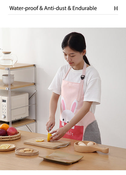 Kitchen Household Cooking Apron Pocket Hand-wiping Oil-proof Waterproof Adjustable Neck Strap Waist