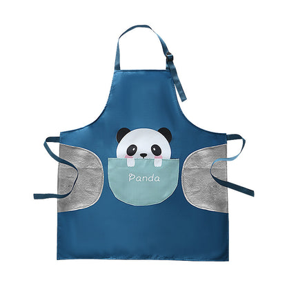 Kitchen Household Cooking Apron Pocket Hand-wiping Oil-proof Waterproof Adjustable Neck Strap Waist