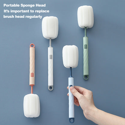 Sponge Glass Cleaning Brush / Long Handle Sponge Bottle Cleaner Brush / Bottle Cleaning Brush / Cup Brush Cleaning Replacement Head