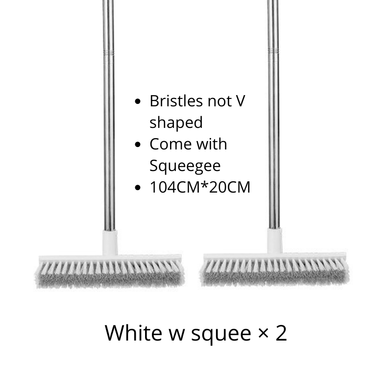 2 in 1 Floor Scrub Brush with Long Handle, Stiff Bristle Brush Scrubber, for Cleaning Bathroom, Tub, etc.