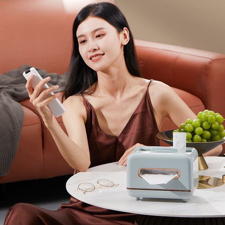 Plastic Tissue Box Holder With Storage Cum Handphone Remote Stand Modern Multifunctional Tissue Box