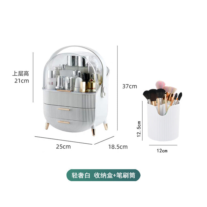 Plastic Table Makeup Bottles Organizer Cosmetic Storage Box Wave Surface Jewellery Jewelry Beauty Box