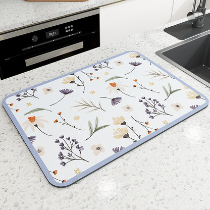 Kitchen Draining Mat Countertop Diatomite Earth Absorbent Anti-Scalding Pot Insulation Mat Bar Coaster Dish Drying Mat