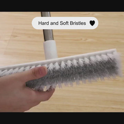 2 in 1 Floor Scrub Brush with Long Handle, Stiff Bristle Brush Scrubber, for Cleaning Bathroom, Tub, etc.