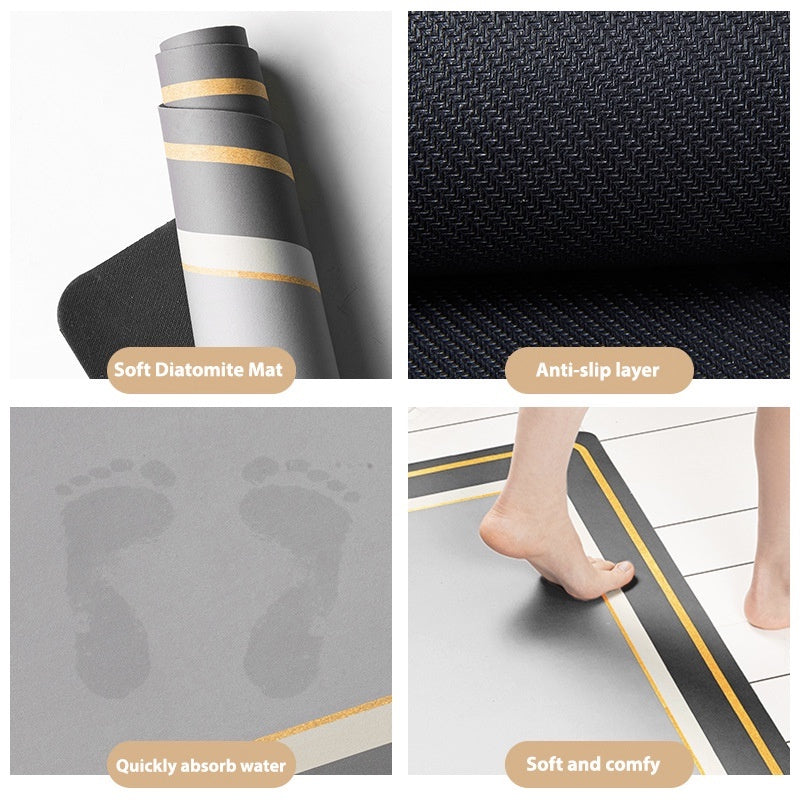 New Generation Absorbent Soft Anti-Slip Diatomite Floor Mat - Luxury Designs