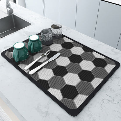 Kitchen Draining Mat Countertop Diatomite Earth Absorbent Anti-Scalding Pot Insulation Mat Bar Coaster Dish Drying Mat