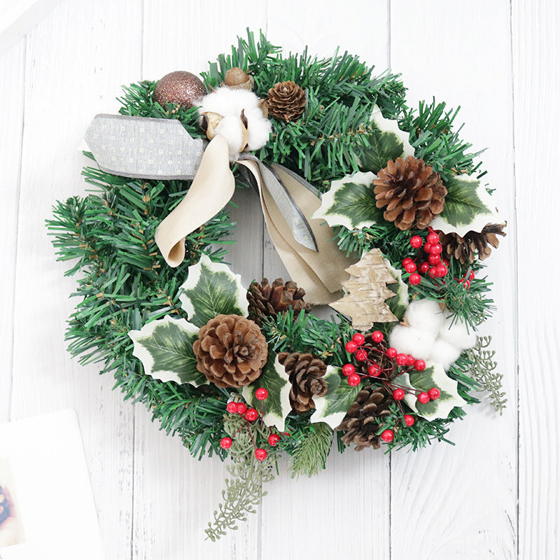 🇸🇬 Local Stock Christmas Wreath Decoration Door Hanging New Rattan Wreath 30cm 40cm Courtyard Hotel Shopping Mall