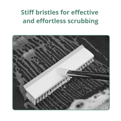 2 in 1 Floor Scrub Brush with Long Handle, Stiff Bristle Brush Scrubber, for Cleaning Bathroom, Tub, etc.