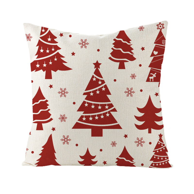 🇸🇬 SG Seller Christmas Decoration Red Cushion Cover 45 x 45 cm Throw Pillow Sofa Pillow Cover Case Single Sided Print