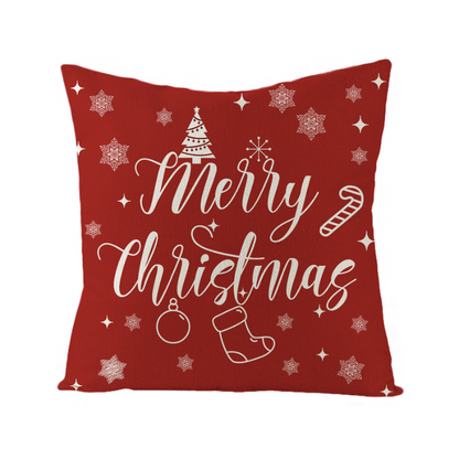 🇸🇬 SG Seller Christmas Decoration Red Cushion Cover 45 x 45 cm Throw Pillow Sofa Pillow Cover Case Single Sided Print