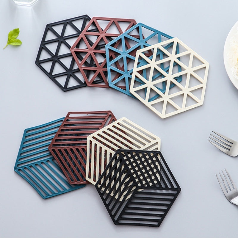 Silicone Heat Insulation Pad Kitchen Table Mat Non-Slip Heat-resistant Anti-scalding Foldable Coaster