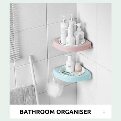 Bathroom Toilet Rack Rotatable Corner Shelf Wall Mounted Shower Shelf Triangle Basket Shelving Storage Organiser