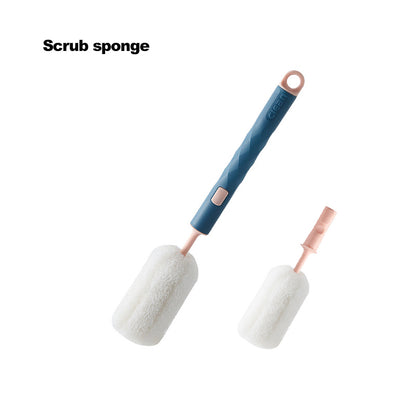 Sponge Glass Cleaning Brush / Long Handle Sponge Bottle Cleaner Brush / Bottle Cleaning Brush / Cup Brush Cleaning Replacement Head