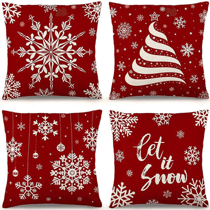 🇸🇬 SG Seller Christmas Decoration Red Cushion Cover 45 x 45 cm Throw Pillow Sofa Pillow Cover Case Single Sided Print