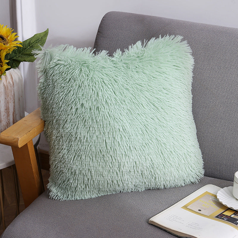 Cushion Cover 40 x 40 cm Throw Pillow Sofa Pillow Cover Case Fluffy Solid Color Single Sided AerWo Fur