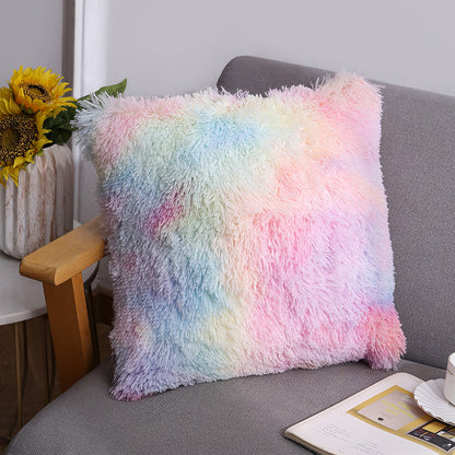 Cushion Cover 40 x 40 cm Throw Pillow Sofa Pillow Cover Case Fluffy Solid Color Single Sided AerWo Fur