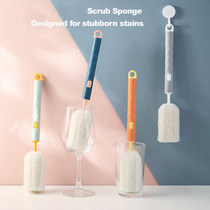 Sponge Glass Cleaning Brush / Long Handle Sponge Bottle Cleaner Brush / Bottle Cleaning Brush / Cup Brush Cleaning Replacement Head