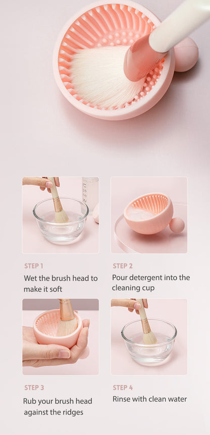 Brush Cleaning Cup Silicone Makeup Cleaning Brush Scrubber Cup Portable Washing Tool Cosmetic Brush Cleaner Mat