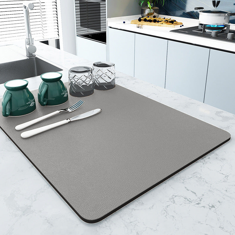 New Absorbent Non-slip Kitchen Counter Mat Desktop Soft Diatomaceous Earth  Brush Tooth Coaster Sink Bathroom Draining Mat