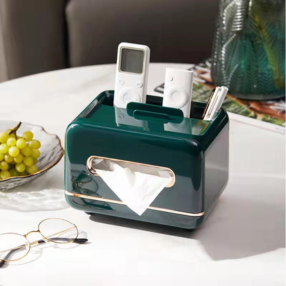 Plastic Tissue Box Holder With Storage Cum Handphone Remote Stand Modern Multifunctional Tissue Box