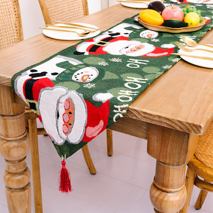 🇸🇬 Christmas Tree Elk Santa Claus Table Runner Table Cloth Home Decor 2021