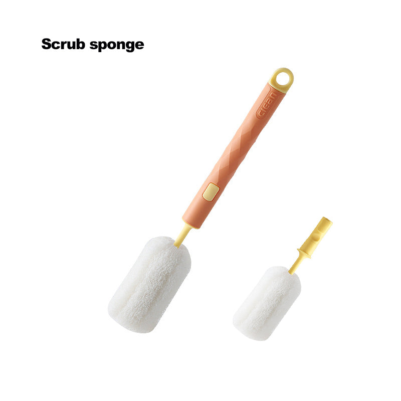 Sponge Glass Cleaning Brush / Long Handle Sponge Bottle Cleaner Brush / Bottle Cleaning Brush / Cup Brush Cleaning Replacement Head