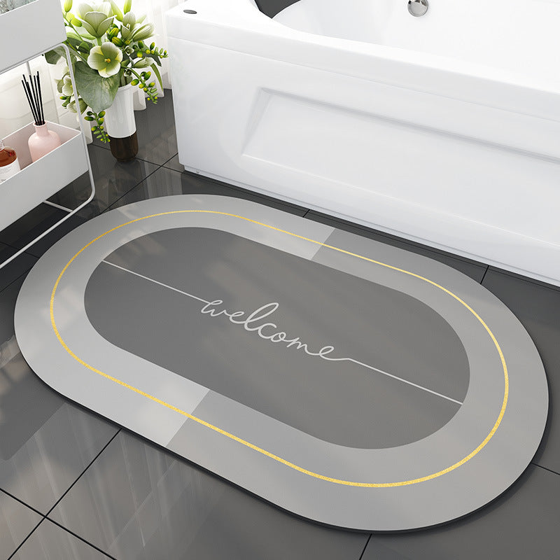 New Generation Absorbent Soft Anti-Slip Diatomite Floor Mat - Round Designs