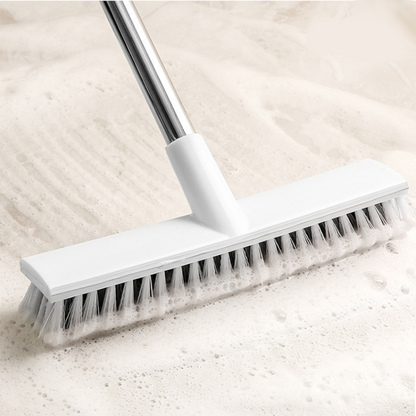 2 in 1 Floor Scrub Brush with Long Handle, Stiff Bristle Brush Scrubber, for Cleaning Bathroom, Tub, etc.