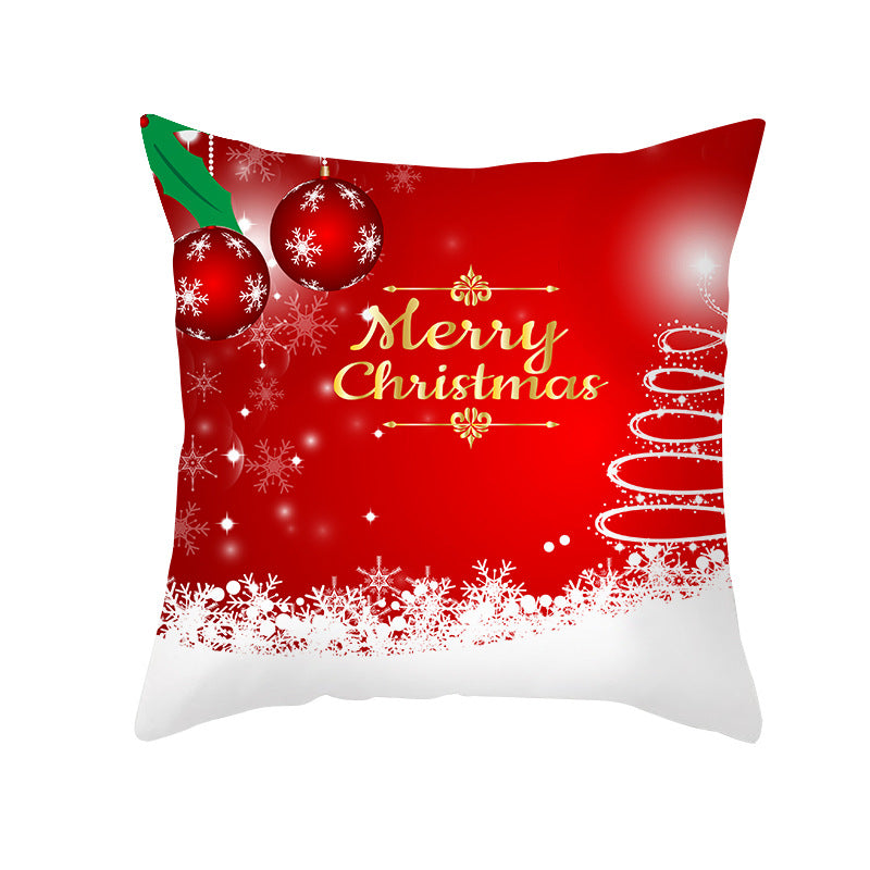 🇸🇬 SG Seller Christmas Decoration Red Cushion Cover 45 x 45 cm Throw Pillow Sofa Pillow Cover Case Single Sided Print