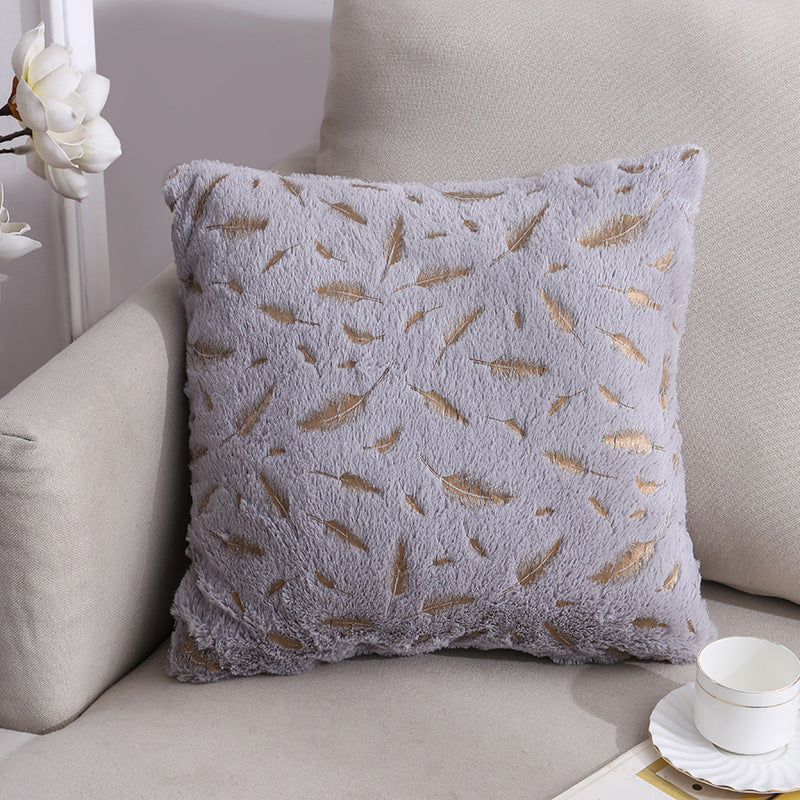 Cushion Cover 45 x 45 cm Throw Pillow Sofa Pillow Cover Case Double Sided Print Gold Feather Hot Foil Stamp