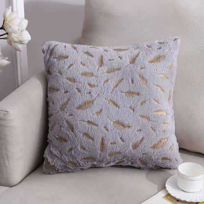 Cushion Cover 45 x 45 cm Throw Pillow Sofa Pillow Cover Case Double Sided Print Gold Feather Hot Foil Stamp