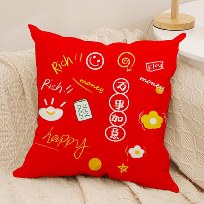 New Year Chinese New Year fashion festive pillow sets red festive New Year cushion cushions