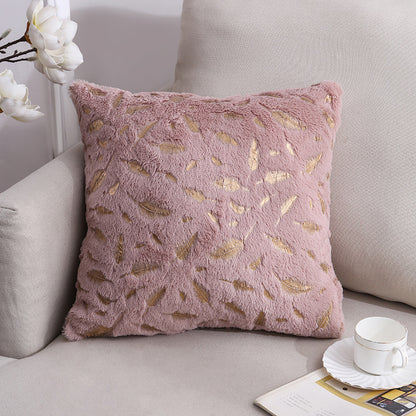 Cushion Cover 45 x 45 cm Throw Pillow Sofa Pillow Cover Case Double Sided Print Gold Feather Hot Foil Stamp