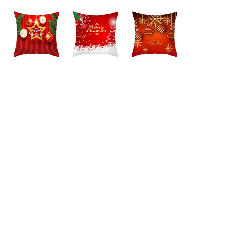 Mevers Christmas Pillow Covers 18x18 Set Of 4, Farmhouse Christmas Decorations Snowman Wreath Santa Claus Tree Merry Christmas Holly Jolly Winter Holiday Decor Throw Cushion Case For Home Couch