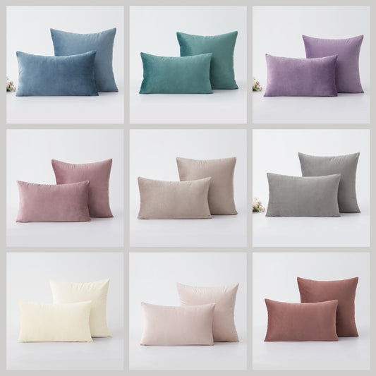 Nordic Ins Style Velvet Sofa Cushion Office Lumbar Pillow Plush Pillow Set Without Insert